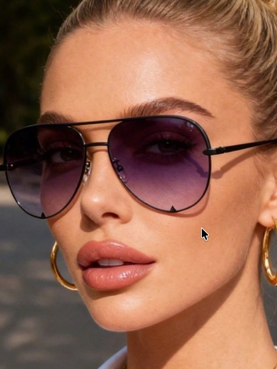 Black frames Ombre Lens Aviator Sunnies sunglasses